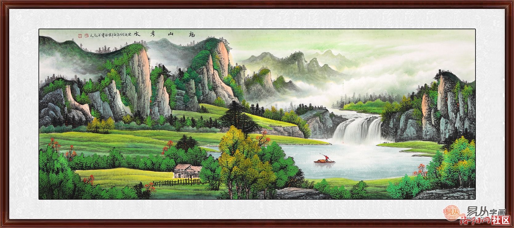 家居装饰画什么好 国画山水招财进宝