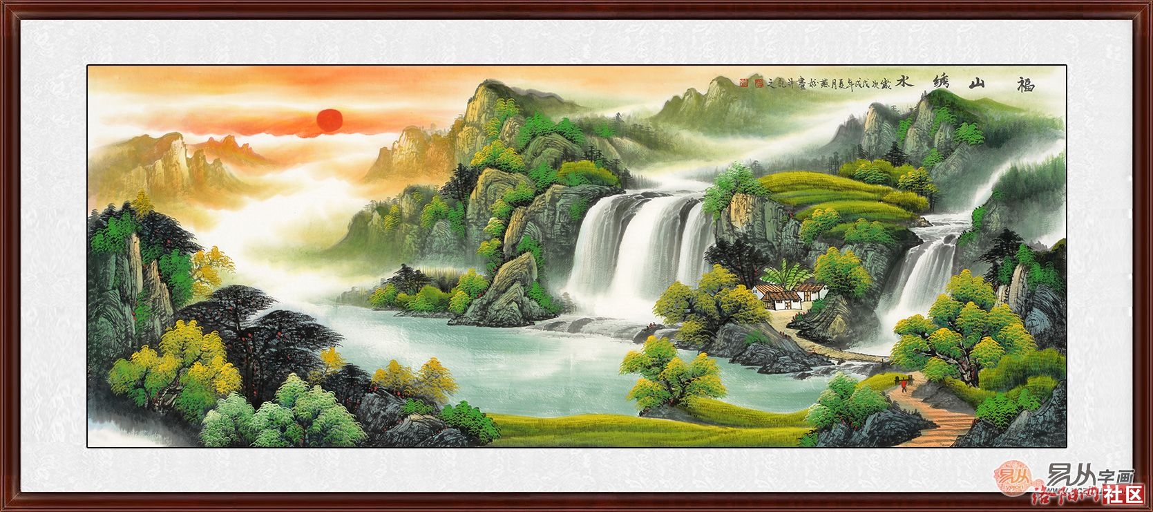 1旺财风水画 刘燕姣青绿山水画《福山绣水》.jpg